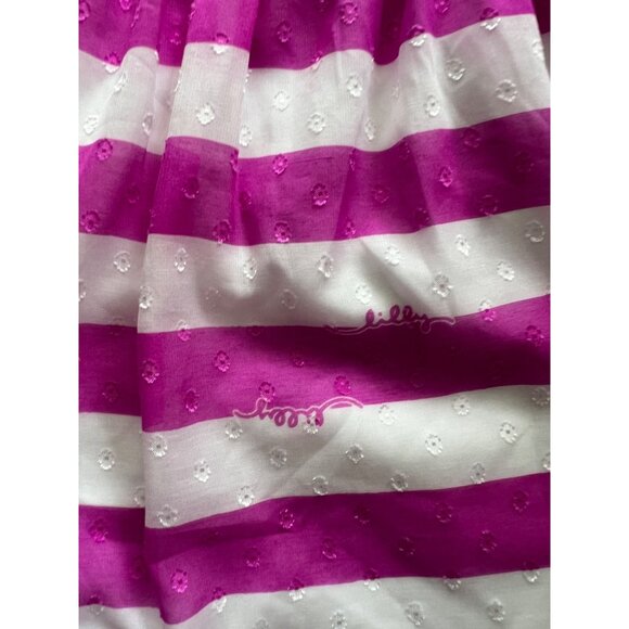 Lilly Pulitzer Pink & White Striped Sleeveless Dress With Bow Detail Adjustable - Picture 6 of 16